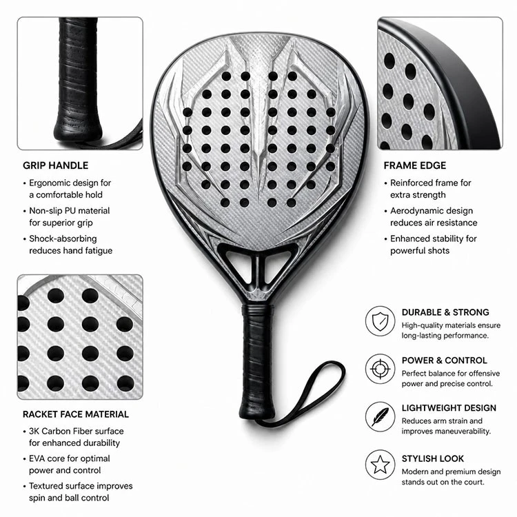 EVA Core Carbon Fiber Outdoor Training Match Ready Padel Racket best