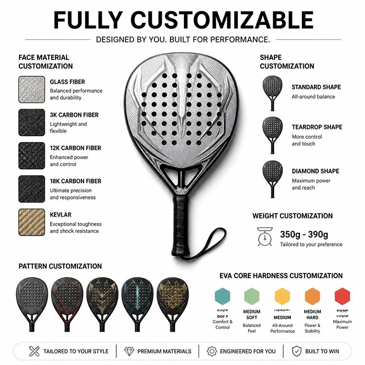 EVA Core Carbon Fiber Outdoor Training Match Ready Padel Racket price