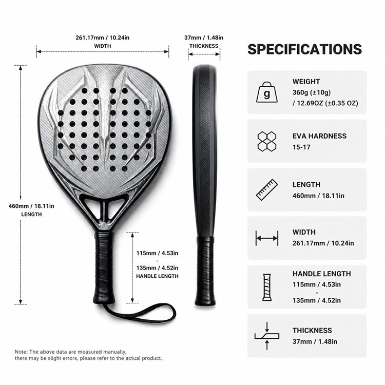 EVA Core Carbon Fiber Outdoor Training Match Ready Padel Racket high quality